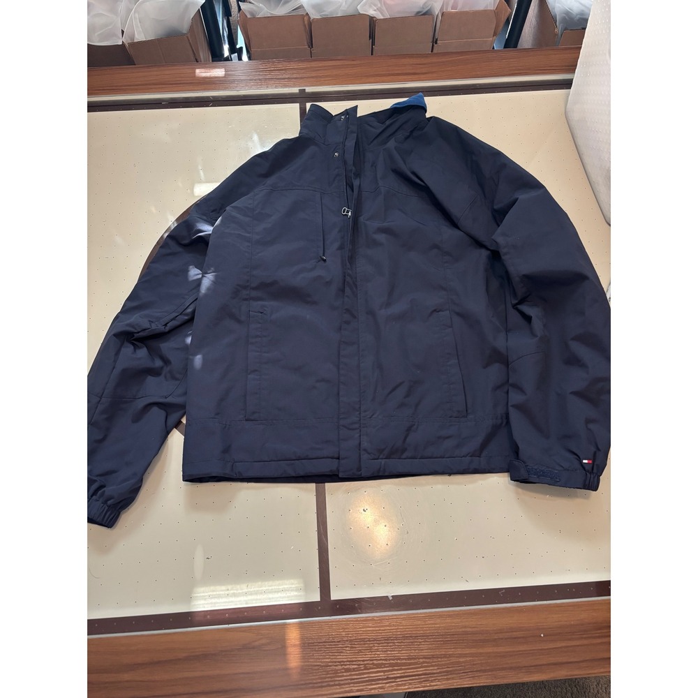 Tommy Hilfiger Golf Mens XL Navy Blue Full Zip Mesh Lined Windbreaker Jacket